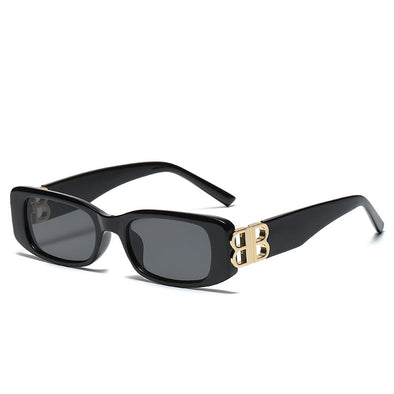 futuristic rectangle bb logo sunglasses  uv400